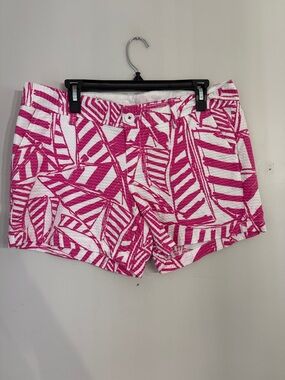 Lilly Pulitzer Callahan Shorts Waffle Texture Pink Yacht Size 10